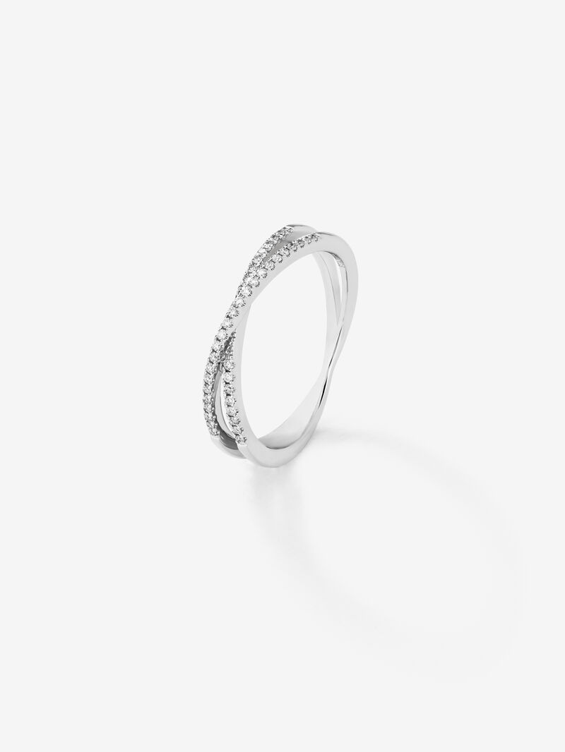 18K White Gold Double Diamond Ring image number 0