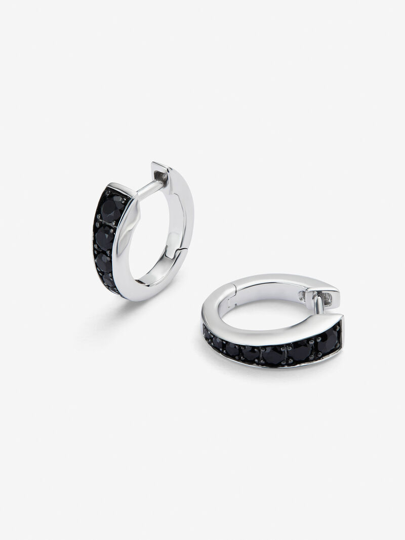 925 silver ring earrings with 0.58 cts black spine. image number 4