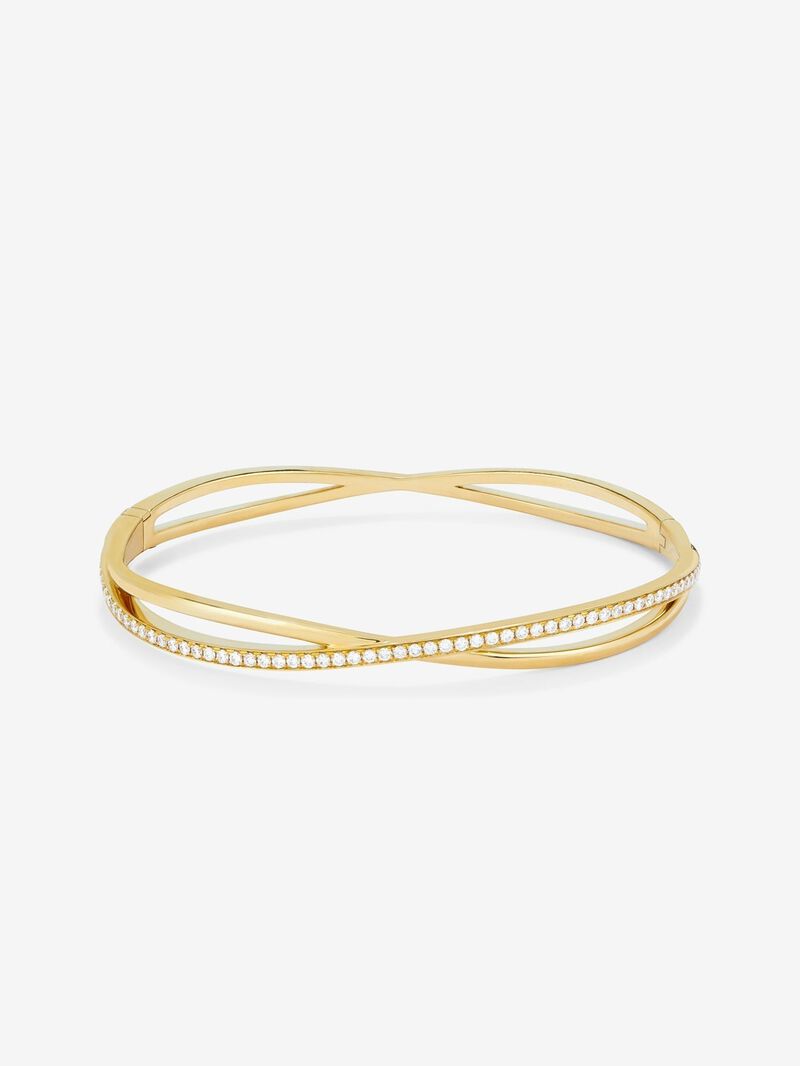 18kt yellow gold rigid bracelet with diamonds image number 0