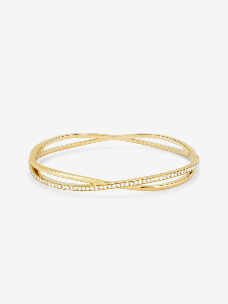 18kt yellow gold rigid bracelet with diamonds image number 0