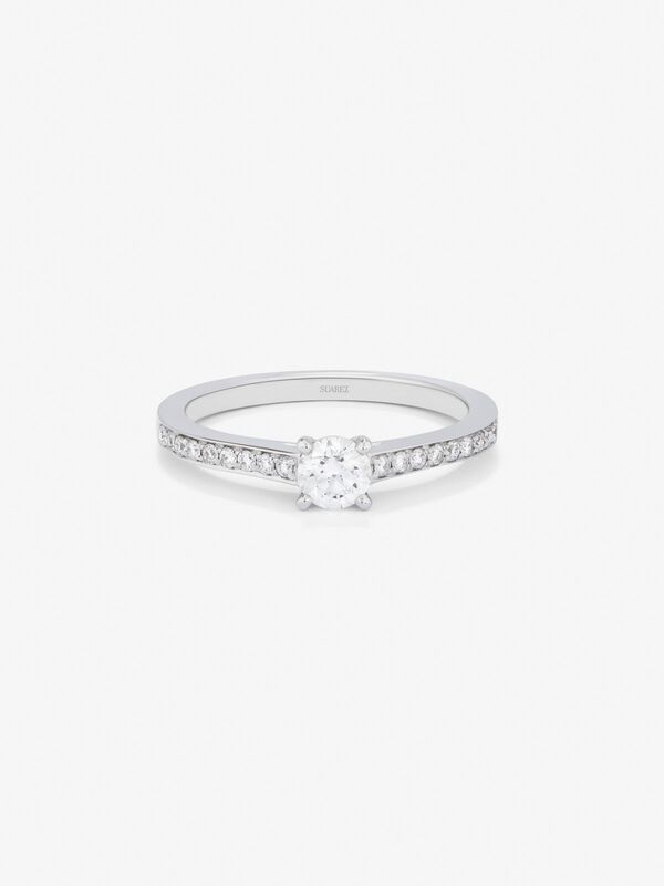 Anillo de Compromiso de Oro blanco con diamante, SL14001-00D030/EVVS2_V