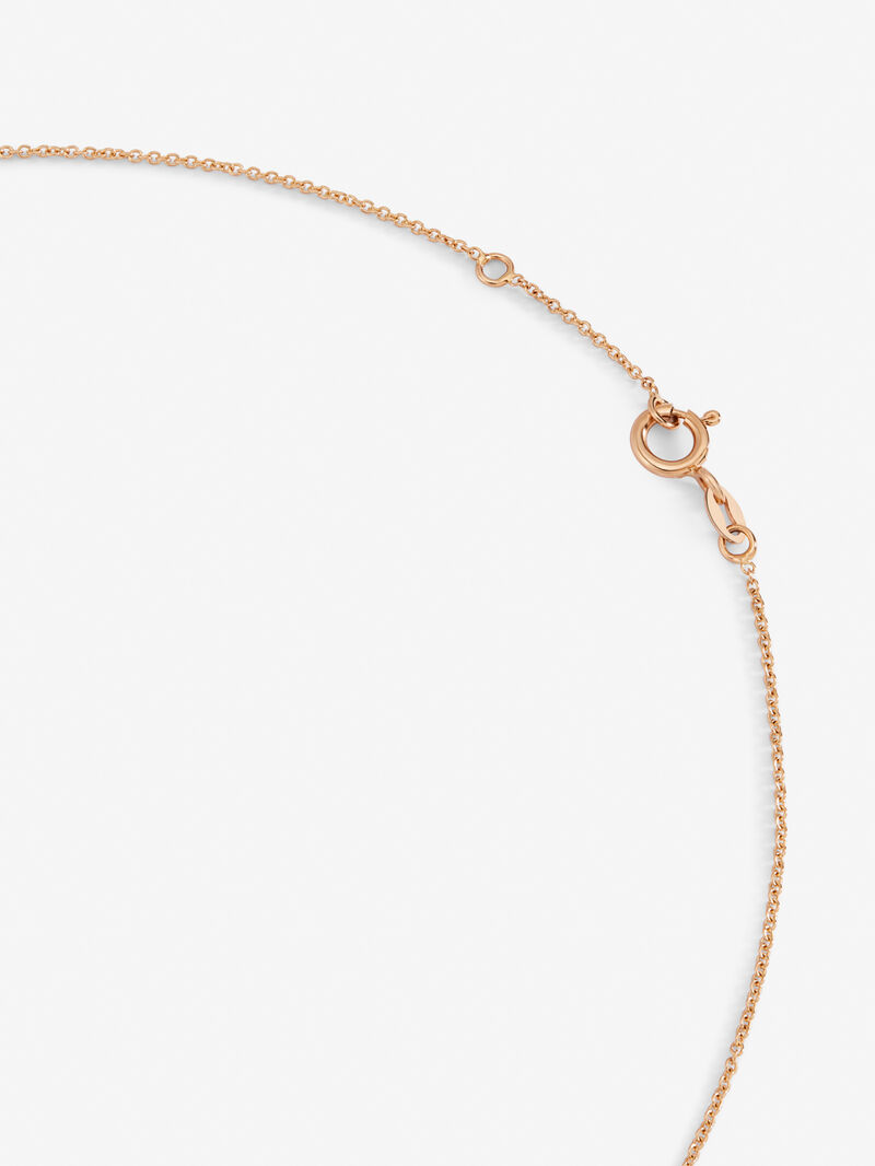 18K Rose Gold Heart Pendant Chain with Sapphire and Diamond image number 4