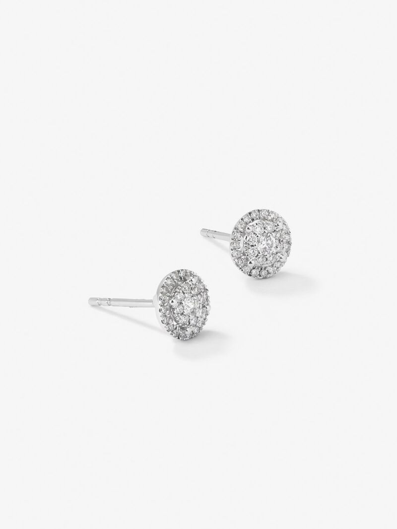 18K white gold earrings with 56 brilliant-cut diamonds with a total of 0.28 cts image number 2