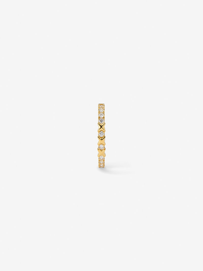 Individual 18K yellow gold hoop earring with 11 brilliant-cut diamonds with a total of 0.14 cts image number 0
