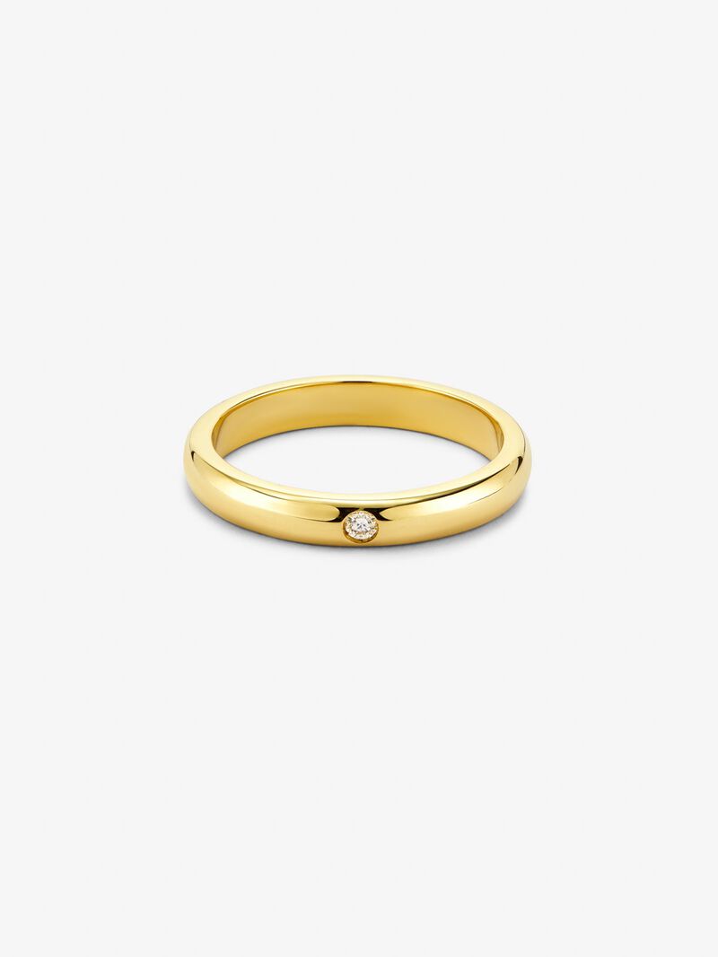 18K yellow gold ring with diamonds image number 2