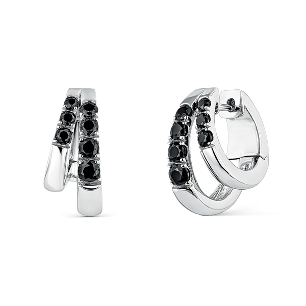 Argento earrings 1,15 carats black spinels, PE21005-AGESP_V