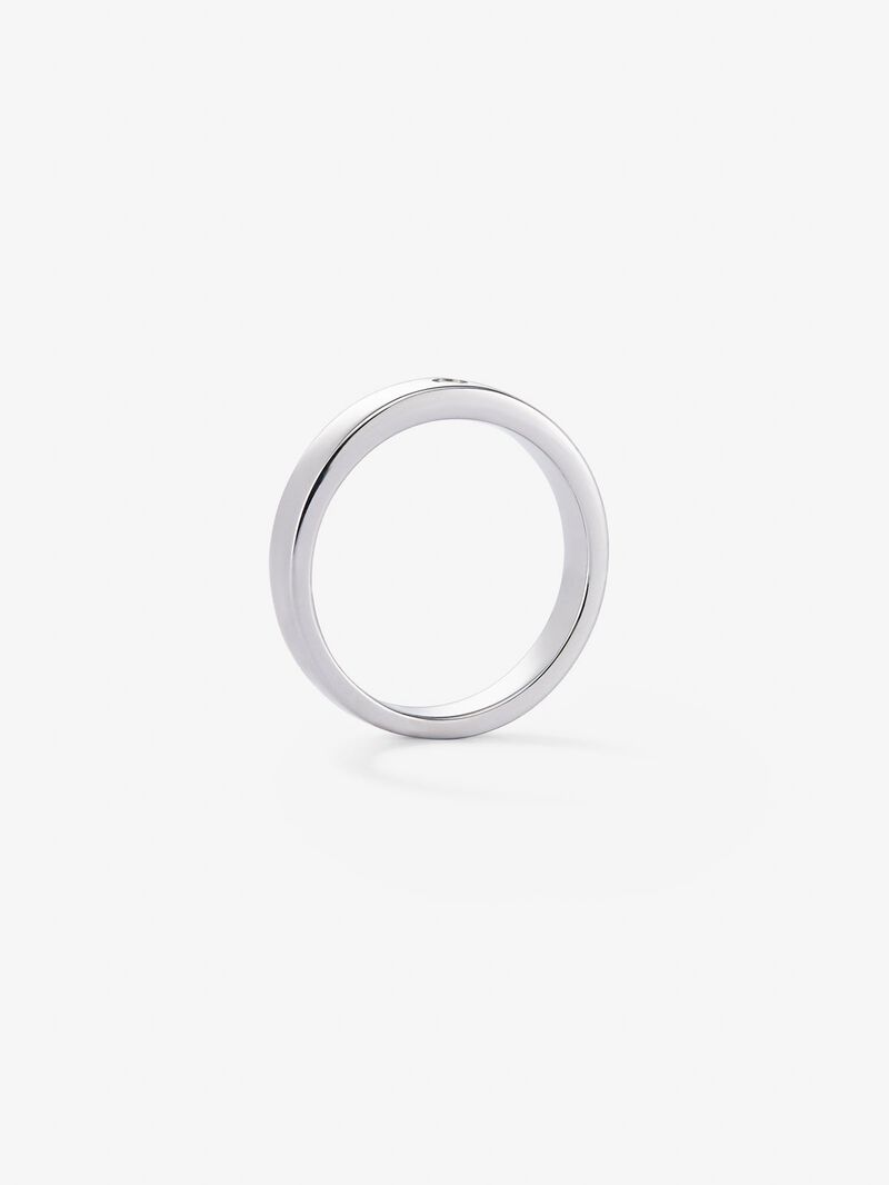 18K White Gold Wedding Alliance Ring with Diamond image number 5