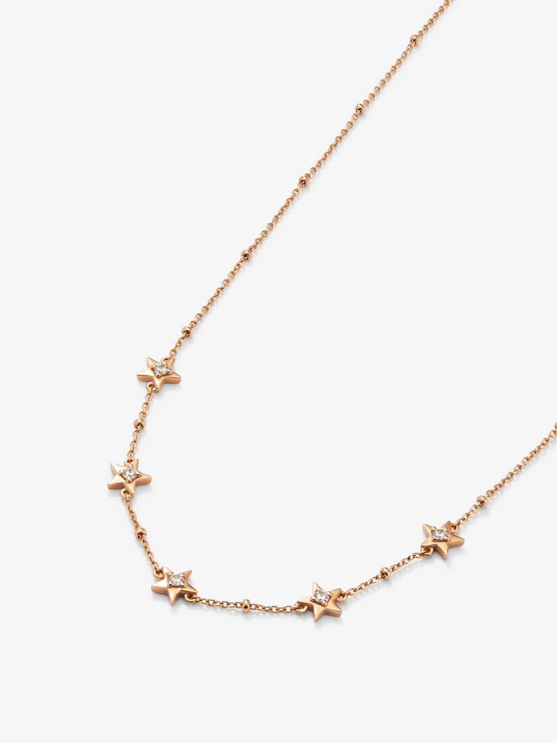18kt Rose gold star pendant with diamonds image number 2