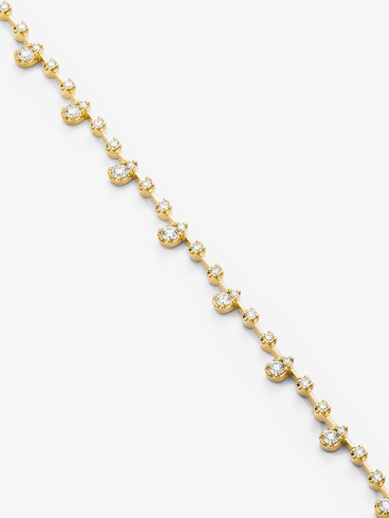 18K yellow gold necklace with 62 brilliant-cut diamonds with a total of 2.61 cts image number 2