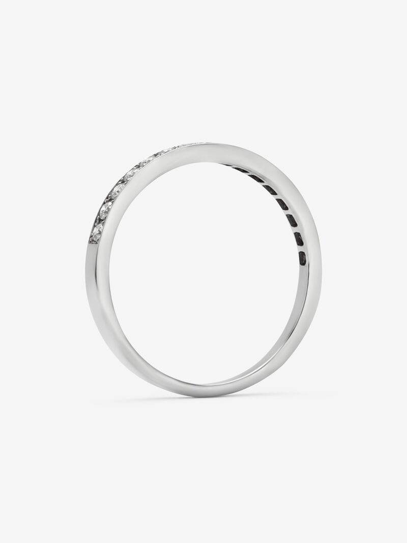 Half ring in 18K white gold with 16 brilliant-cut diamonds with a total of 0.22 cts image number 3