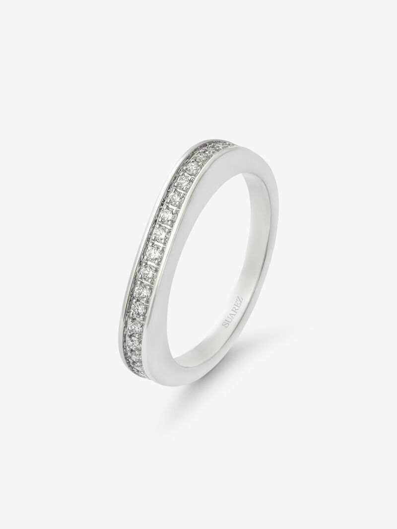 18K white gold alliance ring with 23 brilliant-cut diamonds with a total of 0.18 cts image number 0