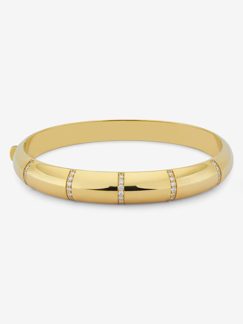 Rigid 18K Yellow Gold Bracelet with Pavé Brilliant-Cut Diamonds image number 0