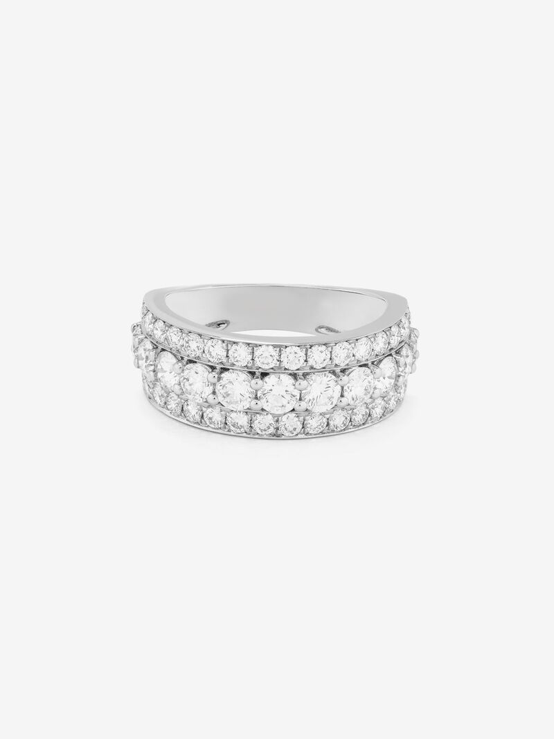 18K white gold ring with 43 brilliant-cut diamonds with a total of 1.97 cts image number 2