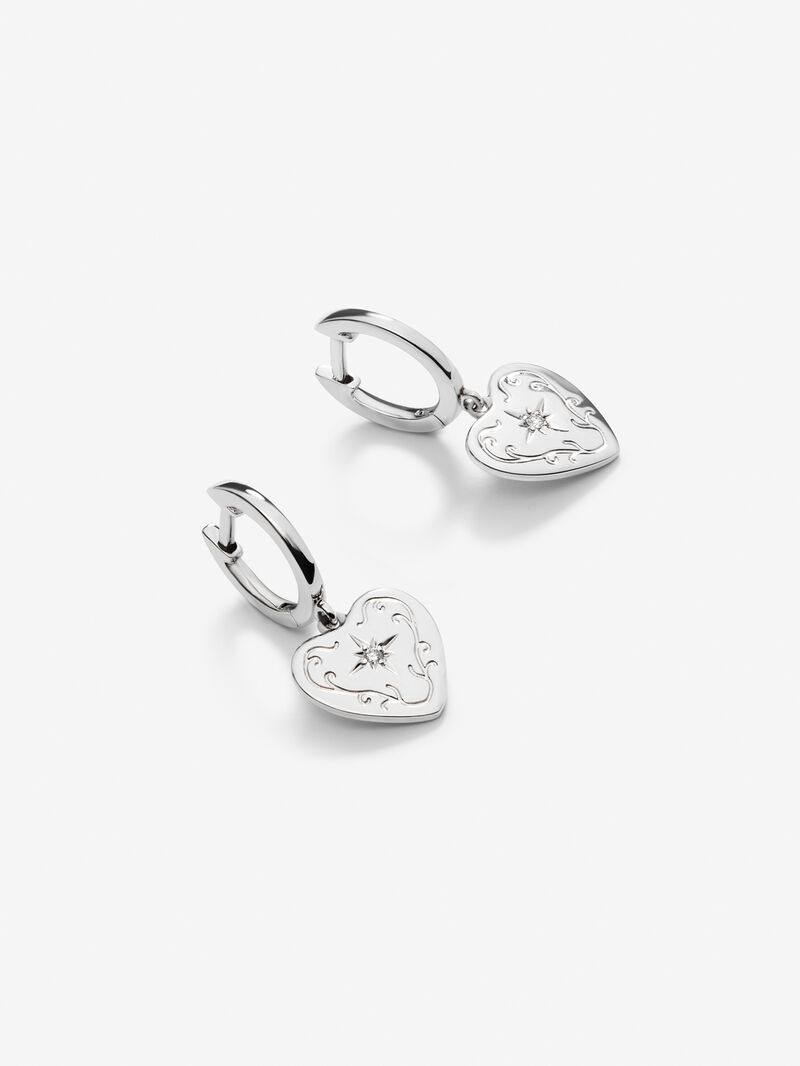 Silver earrings with diamonds image number 3