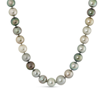 Collar de perlas multicolor y cierre oculto de oro blanco de 18kt, MTESFC/22A010_V