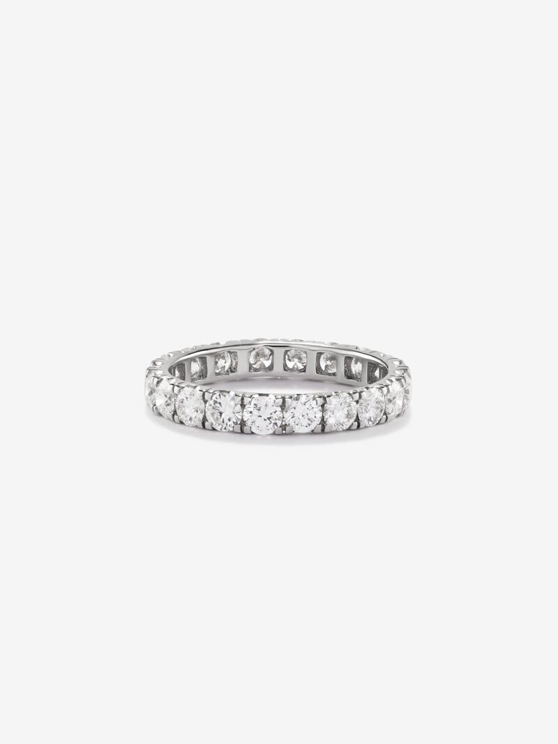 Entire 18K white gold ring with 20 brilliant-cut diamonds with a total of 2 cts image number 2