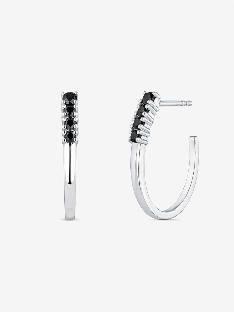 925 silver earrings with black spinels image number 0