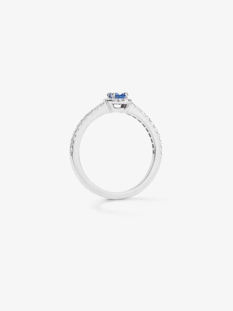 18K White Gold Orla Ring with Zafiro and Diamond image number 0