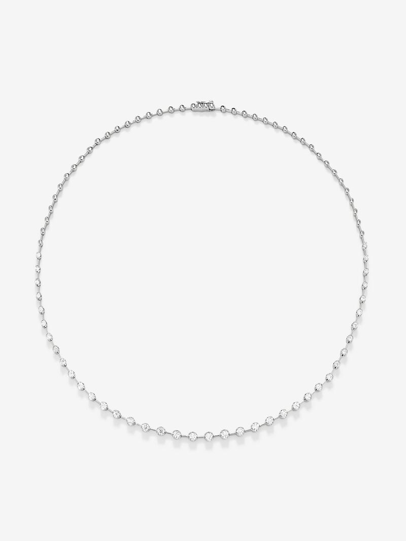 18K white gold necklace with white diamonds in 2.03 cts image number 0