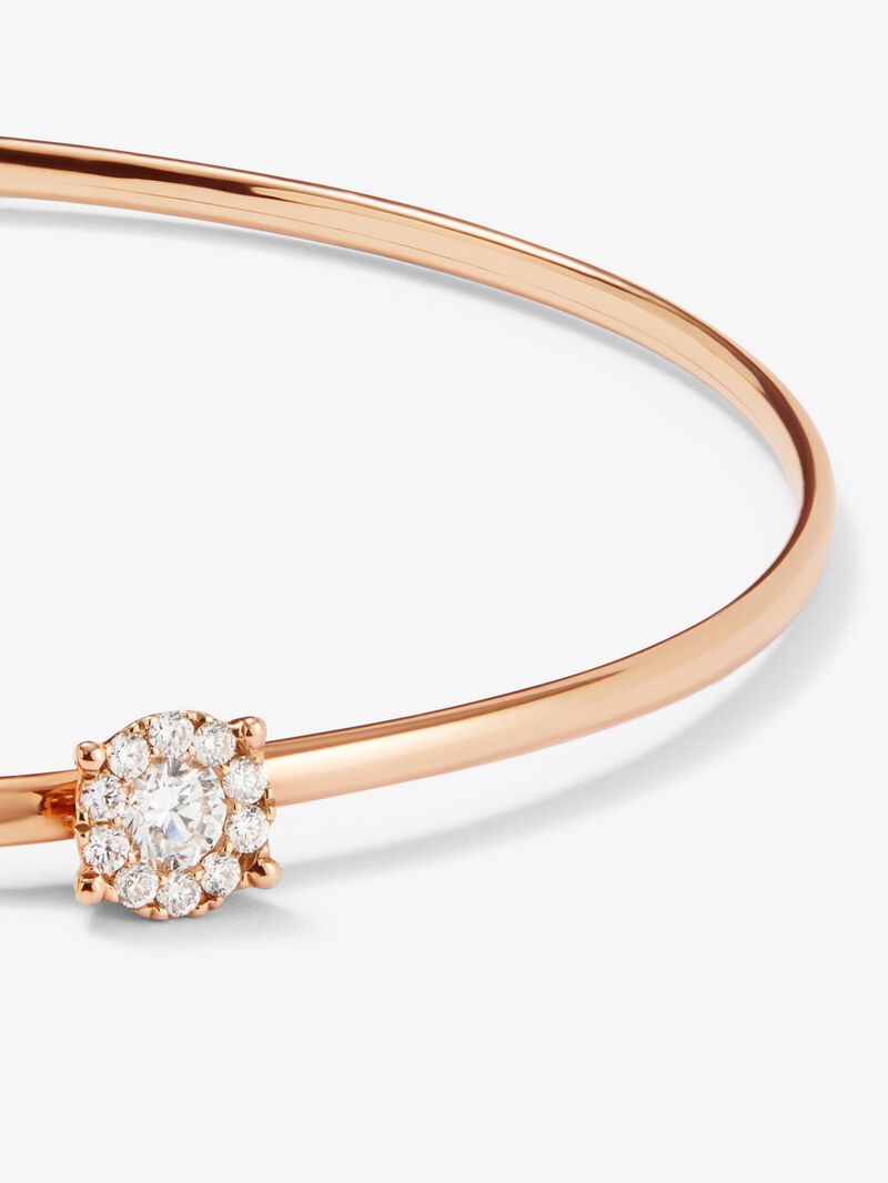 Rigid 18K rose gold bracelet with 11 brilliant-cut diamonds with a total of 0.21 cts image number 2