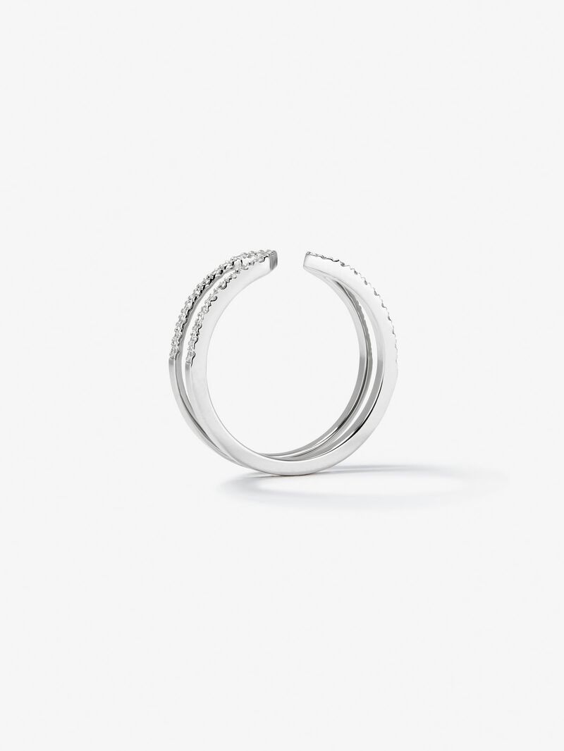 18K white gold ring with 40 brilliant-cut diamonds with a total of 0.32 cts image number 4