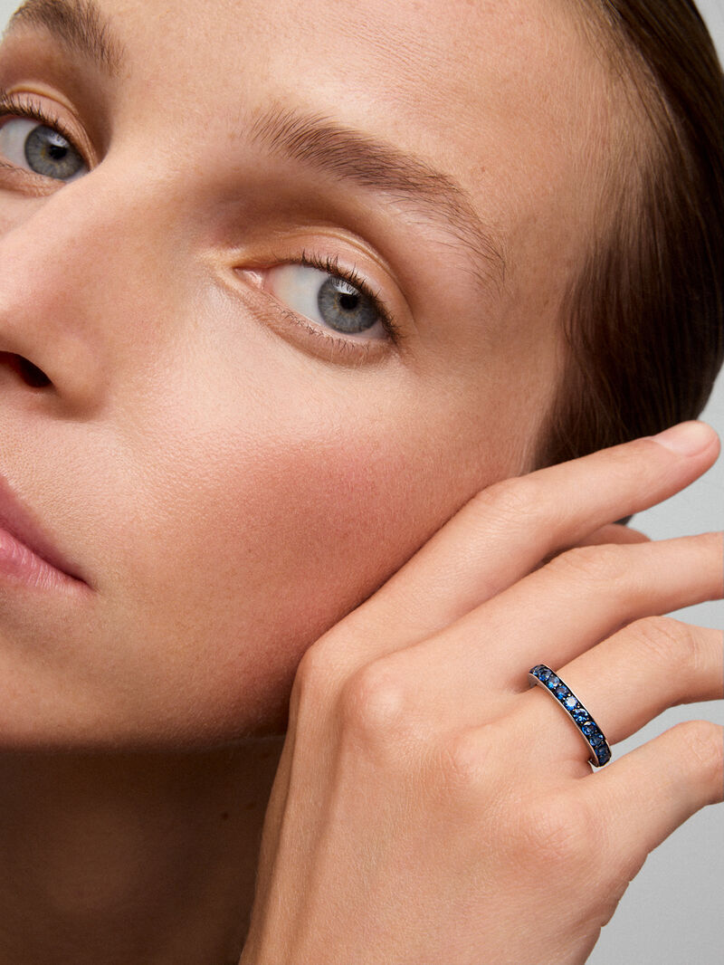 925 Silver Ring Alliance with Sapphires image number 0