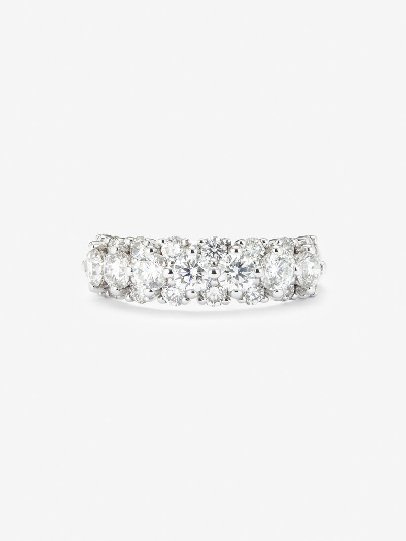 18K white gold ring with 23 brilliant-cut diamonds with a total of 1.64 cts image number 2