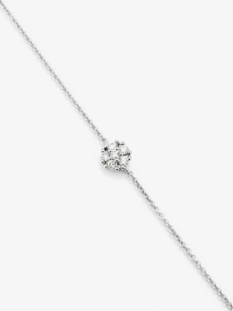 18K white gold bracelet with 6 brilliant-cut diamonds with a total of 0.27 cts image number 2