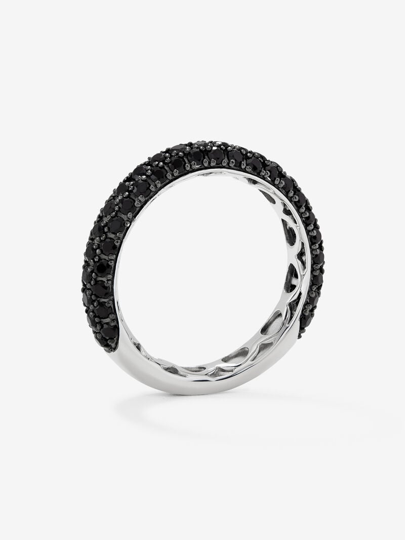 925 silver ring with 67 brilliant-cut black spinels image number 4