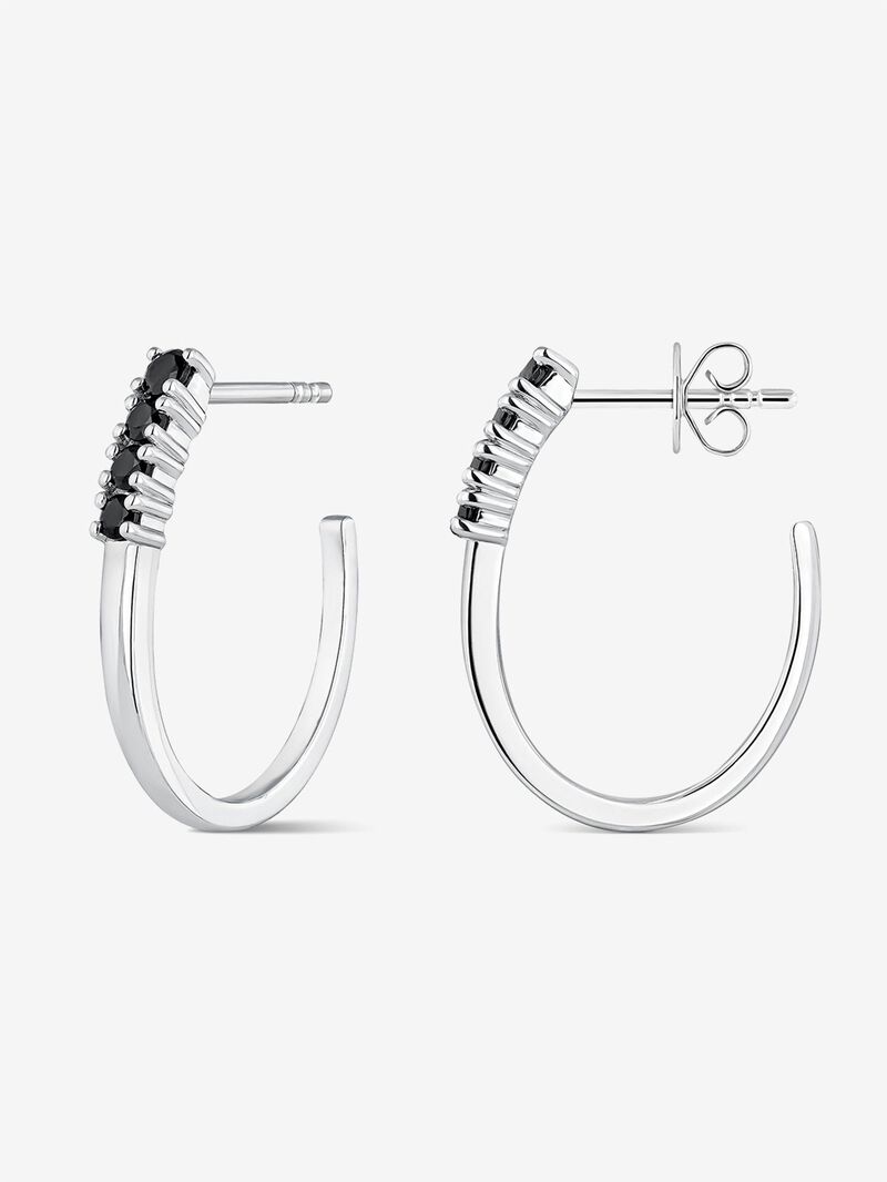 925 silver earrings with black spinels image number 2