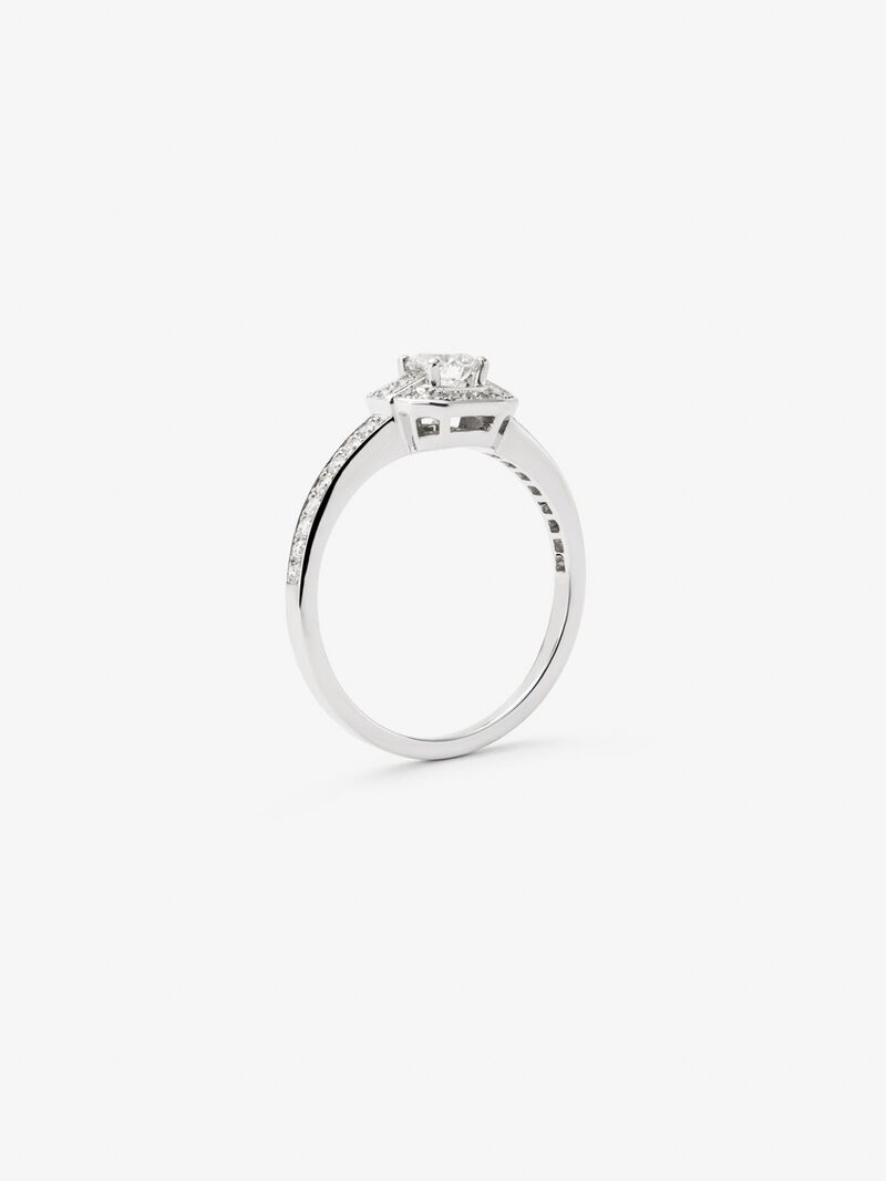 18K white gold ring with central brilliant-cut diamond of 0.3 cts and border and arm of 34 brilliant-cut diamonds with a total of 0.22 cts image number 4