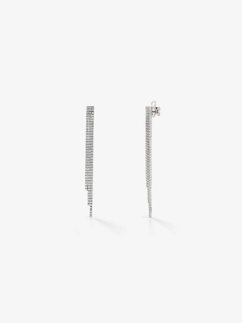 18K white gold hoop earrings with 232 brilliant-cut diamonds with a total of 4.06 cts image number 0