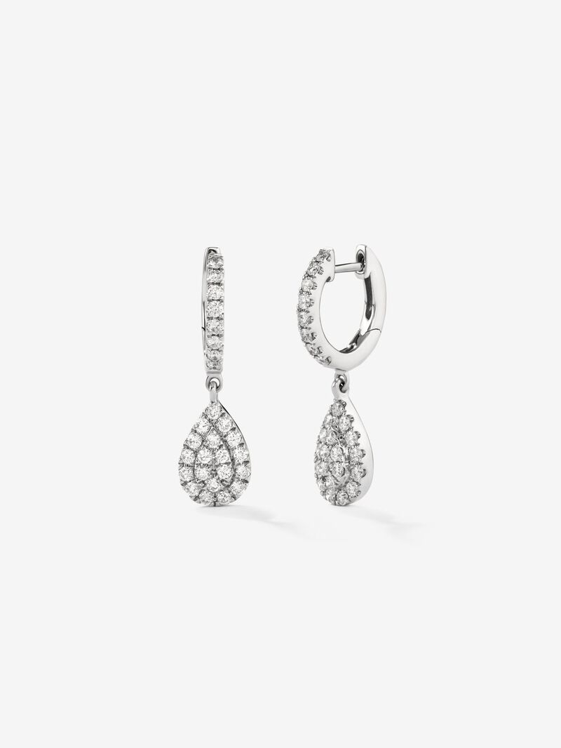 18K white gold earrings with 54 brilliant-cut diamonds with a total of 0.52 cts image number 0