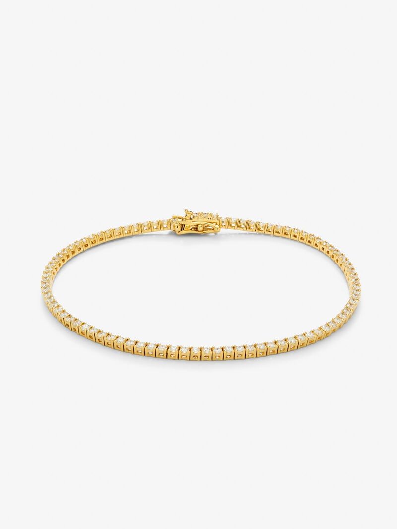 18K yellow gold rivière bracelet with white 1.65 cts bright diamonds image number 0