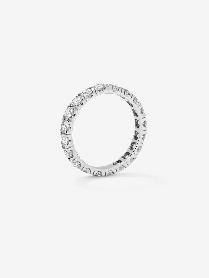 Entire 18K white gold ring with 20 brilliant-cut diamonds with a total of 2 cts image number 4