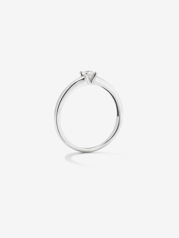 Anillo solitario de compromiso de oro blanco de 18kt con diamante de 0,15cts, SL15004-00D015_V