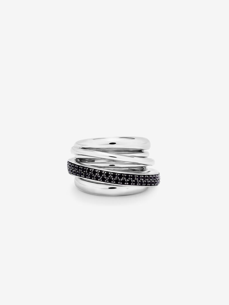 Wide multi-arm 925 silver ring with spinels image number 2