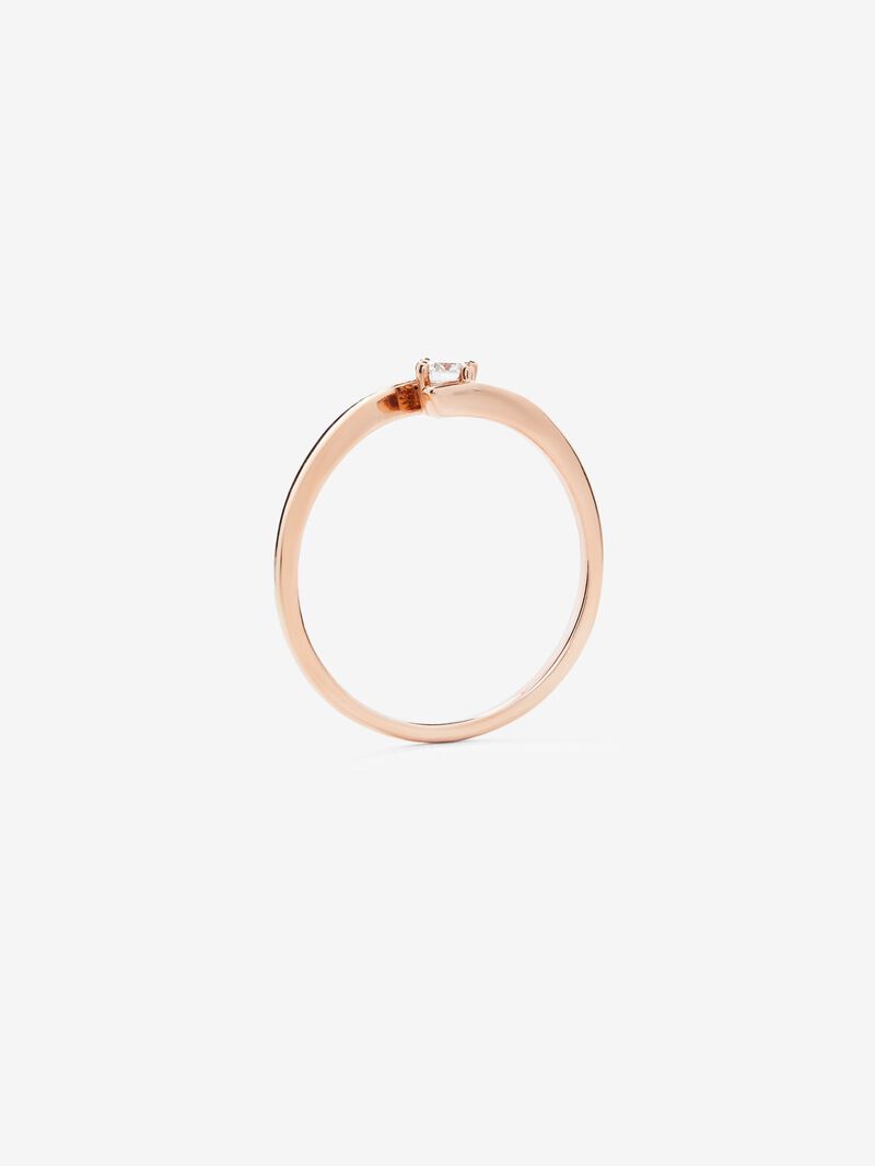 18K rose gold solitaire ring with 0.1 ct brilliant cut diamond image number 4