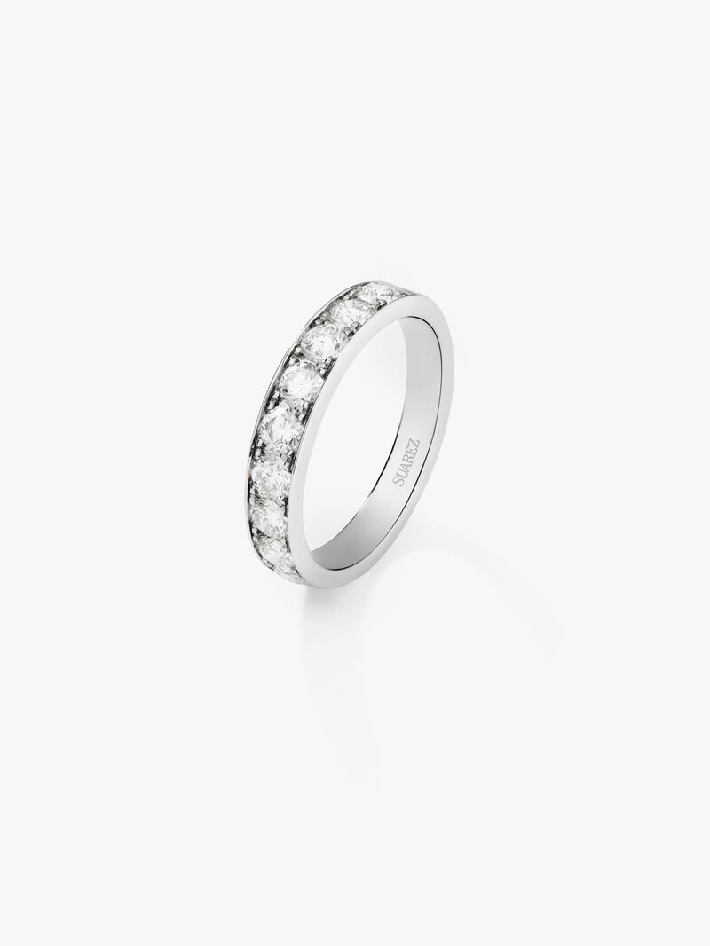 18K White Gold Commitment Alliance ring with diamonds image number 0