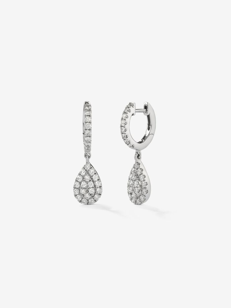 18K white gold earrings with 54 brilliant-cut diamonds with a total of 0.52 cts image number 0