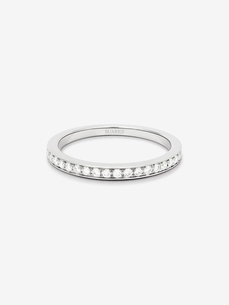 Half ring in 18K white gold with 18 brilliant-cut diamonds with a total of 0.17 cts image number 1