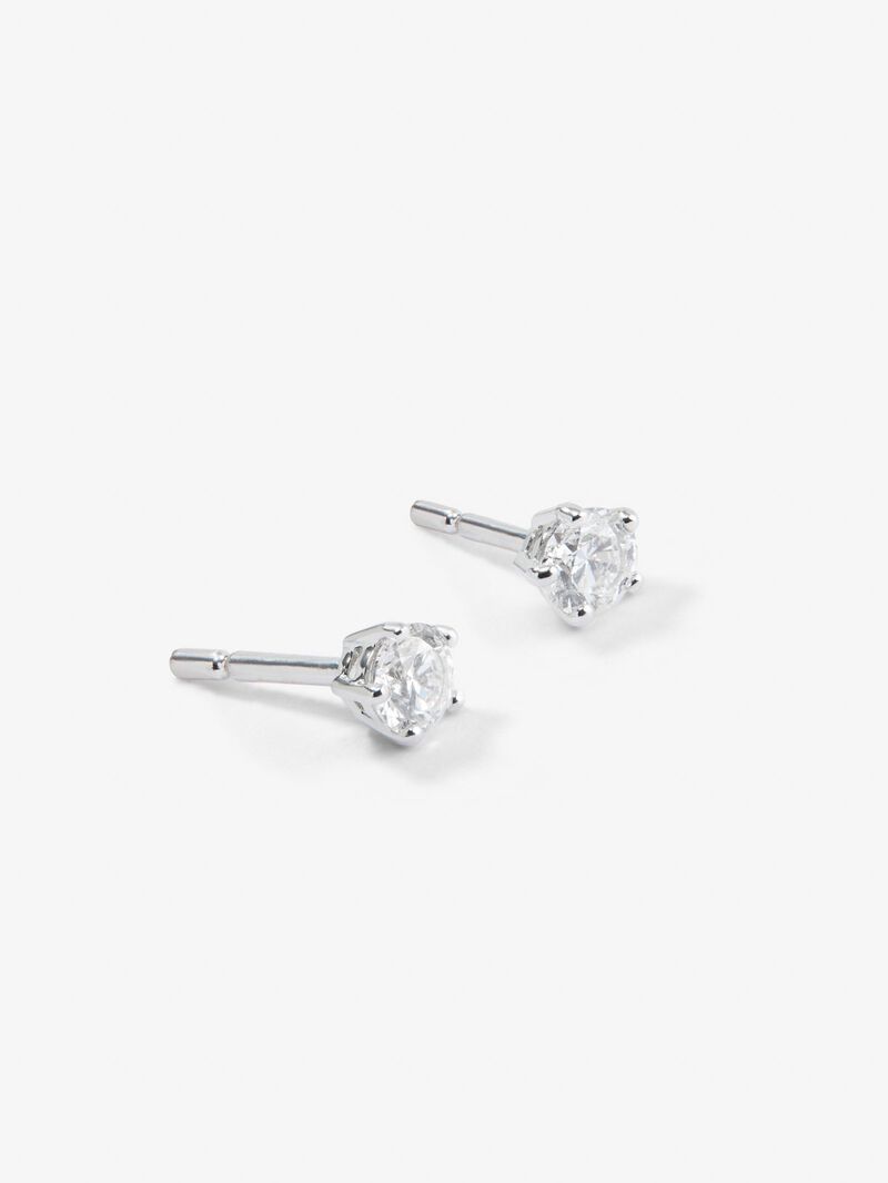 Solitary 18k White gold earrings with white diamonds image number 1