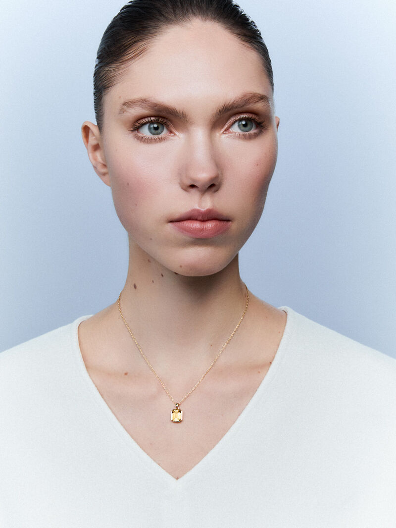 18K yellow gold pendant chain with citrine image number 0