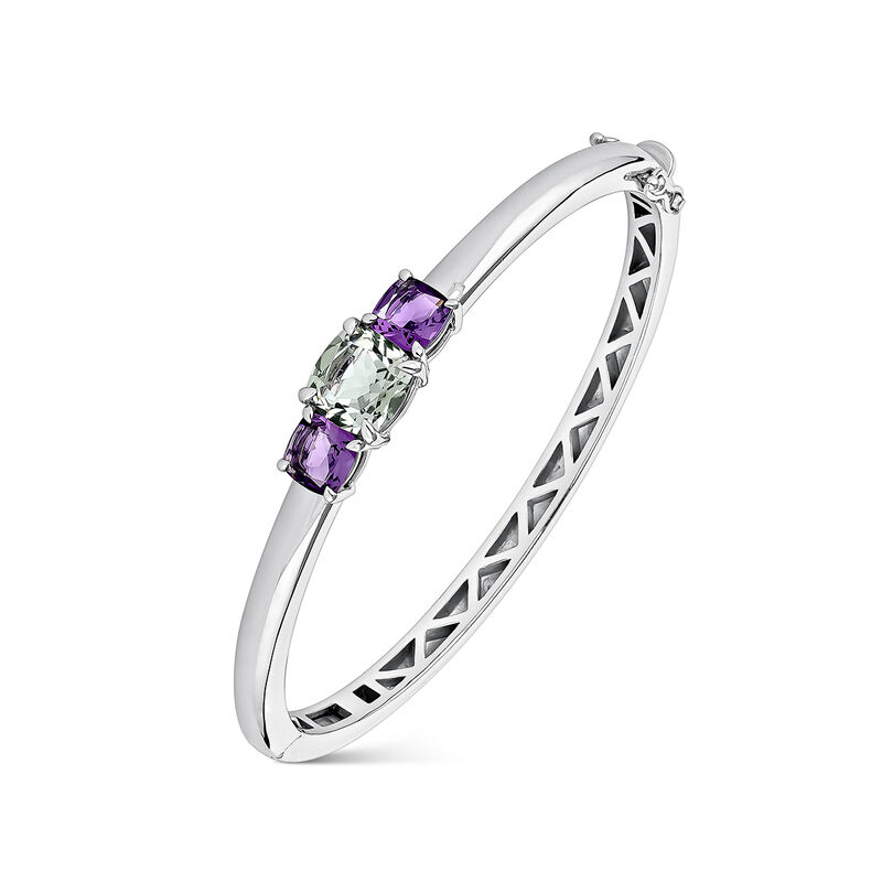 Silver bracelet with purple and green amethyst, PU21040-AGAMVAM_V