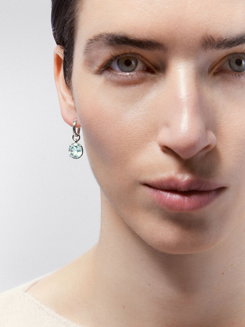 Silver earrings with green amethyst image number 3