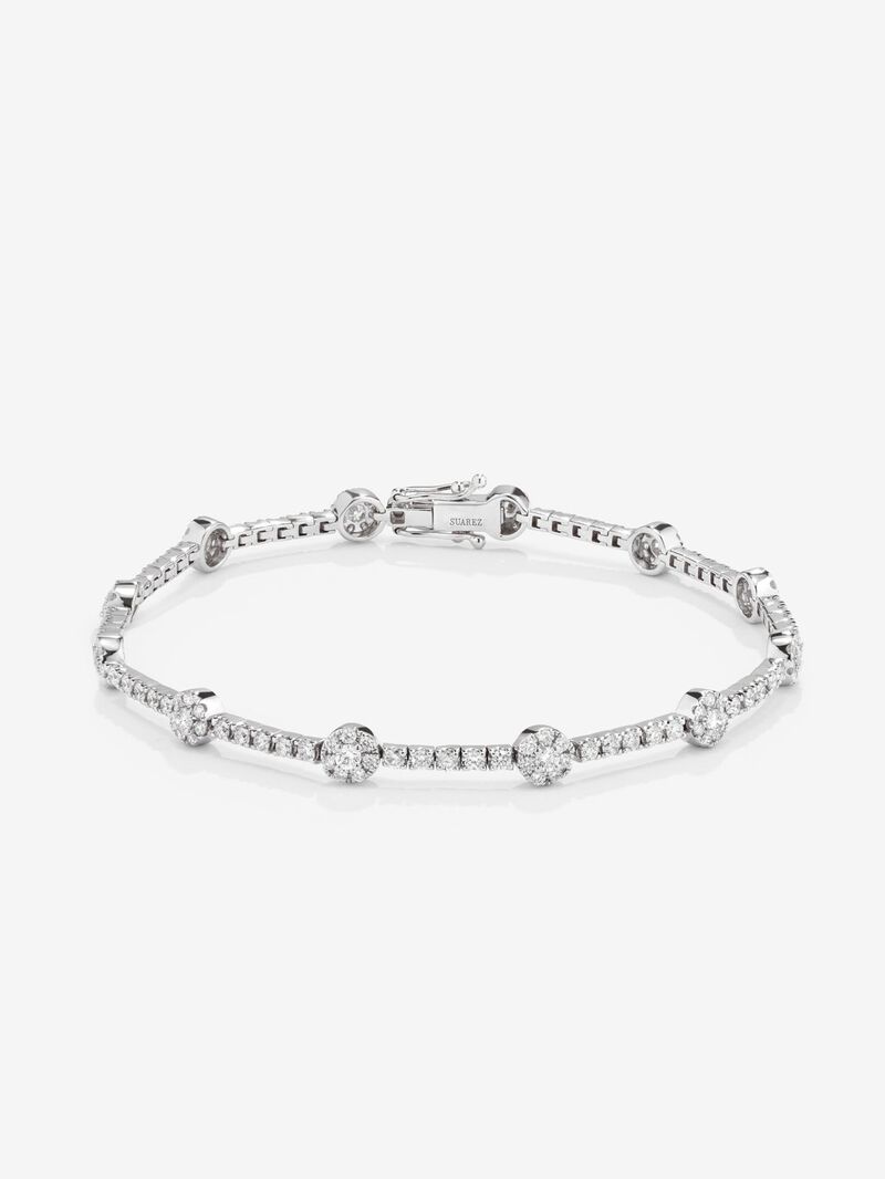 18K white gold rivière bracelet with 155 brilliant-cut diamonds with a total of 2.09 cts image number 0