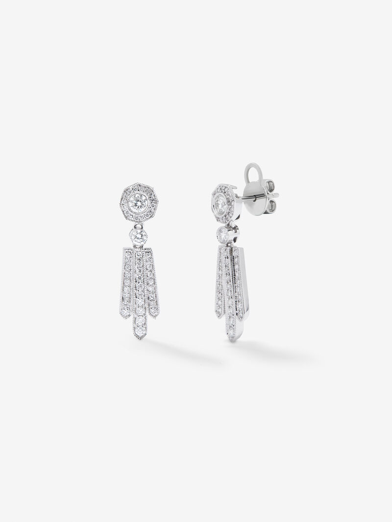 White gold earrings with diamonds image number 1