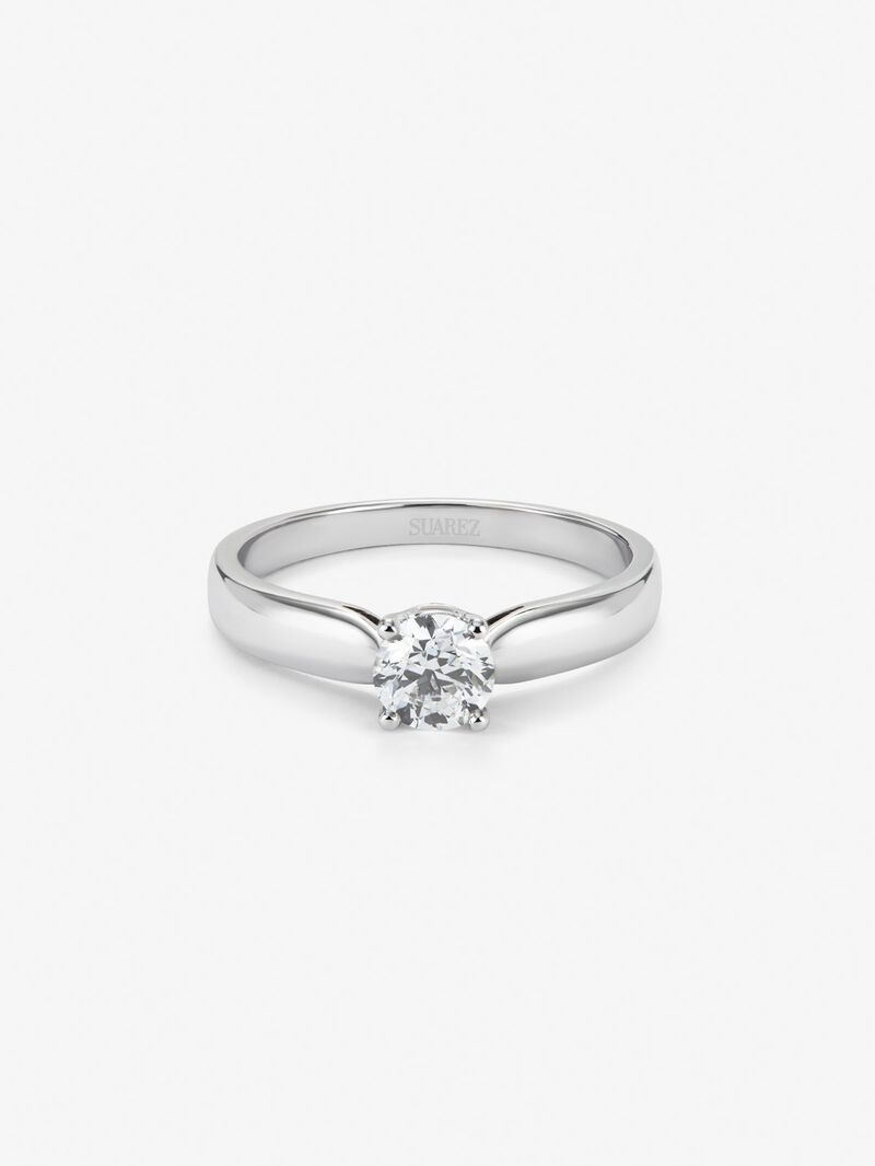 18K White Gold Commitment Ring with Diamond image number 2