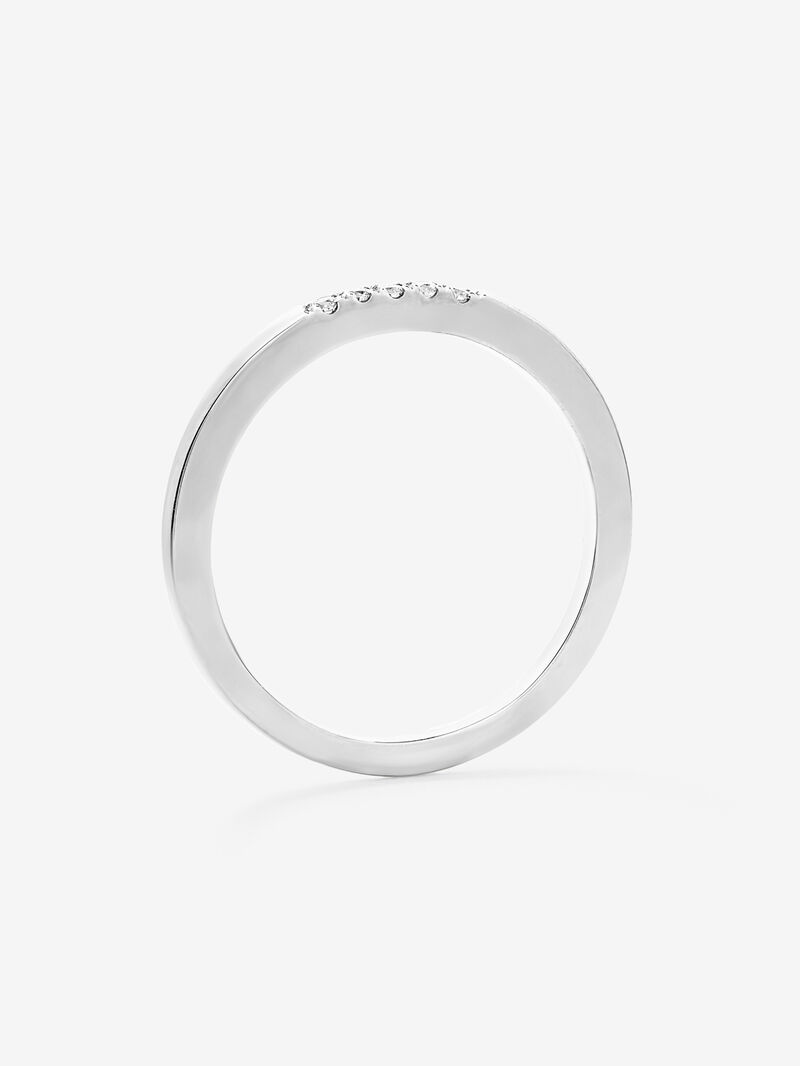 18K white gold ring with 5 brilliant-cut diamonds with a total of 0.05 cts image number 5