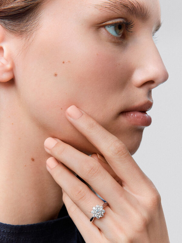 Anillo de Compromiso de Oro blanco con diamante, SL15001-00D050/FVS2_V